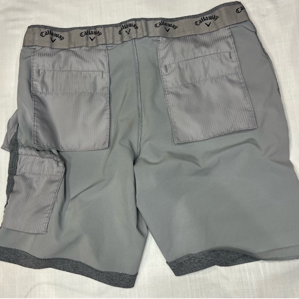 Callaway Men's Golf Shorts Heathered Gray Performance Stretch Flat Front Size 38 - Picture 9 of 11
